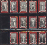 W.D. & H.O. Wills: 1909 'Australian & English Cricketers' (Red borders; 'Capstan' & 'Vice Regal' backs), complete set [25]; G/VG. Cat.&pound;400. - 2