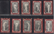 W.D. & H.O. Wills: 1909 'Australian & English Cricketers' (Red borders; 'Capstan' & 'Vice Regal' backs), complete set [25]; G/VG. Cat.&pound;400. - 3