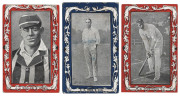 W.D. & H.O. Wills: 1910 'Australian & South African Cricketers' (Red & Blue borders; 'Capstan' backs), almost complete set [59/60]; G/VG. Cat.&pound;900.
