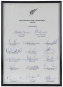 1981-1990 A collection of four (4) framed team sheets, comprising: 1981-82 Pakistan to Australia (with 18 signatures), 1982 English Team v Western Australia (with 12 signatures), 1990 Indian Team to England (with 19 signatures) and 1993-94 New Zealand Tea - 3