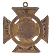 Imperial Football Club Warracknabeal 1908 Premiership medal, presented to E.Holdsworth, 9ct gold manufactured by W.C. Schafer,&nbsp;
