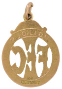 1923 ESSENDON FOOTBALL CLUB PREMIERSHIP MEDAL in 15ct gold, made by H.E.Brown, with large E.F.C. in black and red enamel surrounded by the words "PREMIERS V.F.L. 1923" - 2