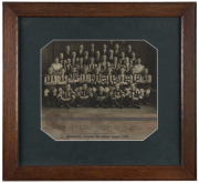 Original photograph mounted and titled below "Runners-Up, Victorian Sub District League, 1929"; framed & glazed, overall 44 x 48cm.The yound team features several players who went on to careers with VFL teams: Fred Froude (Collingwood and then St.Kilda co - 2