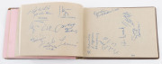 COLLINGWOOD: 1953-56 autograph book containing a double page headed "Collingwood 1st 18" including Lou Richards, Bob Rose, Mick Twomey, Kevin Clarke and Gordon Hocking; also, a section titled&nbsp;"XVIth OLYMPIAD MELBOURNE 1956 - Autographs of Competitors coll - 3