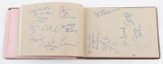 COLLINGWOOD: 1953-56 autograph book containing a double page headed "Collingwood 1st 18" including Lou Richards, Bob Rose, Mick Twomey, Kevin Clarke and Gordon Hocking; also, a section titled "XVIth OLYMPIAD MELBOURNE 1956 - Autographs of Competitors coll - 3