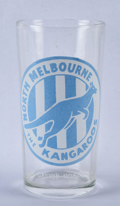 c1957 Greig's Honey football glass for North Melbourne. Fine condition (with 'Greig's Honey' at base).