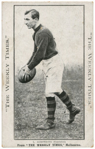 The Weekly Times: circa 1910 "Victorian Footballers" series - L. Armstrong (Essendon). Good Unused.