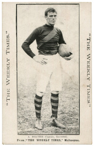 The Weekly Times: circa 1910 "Victorian Footballers" series - A. Belcher (Captain, Essendon). Fine Unused.