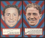 1953 Argus '1953 Football Portraits', large size (19.5 x 11.5cm), the complete set of Fitzroy players [6]. VF/EF. - 2