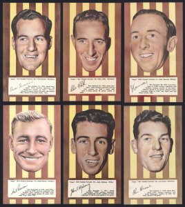 1953 Argus '1953 Football Portraits', large size (19.5 x 11.5cm), the complete set of Hawthorn players [6]. VF/EF.