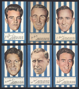 1953 Argus '1953 Football Portraits', large size (19.5 x 11.5cm), the complete set of North Melbourne players [6]. VF/EF.