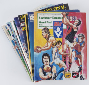 GRAND FINAL FOOTBALL RECORDS: 1983 - 2010 almost complete; lacks only 2003. Additionally, the 1987 Preliminary Final Record (Hawthorn v Melbourne) is also present. (Total: 28).