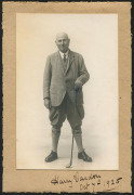 Henry William "Harry" VARDON (1870 – 1937) was a professional golfer from Jersey. He won The Open Championship a record six times and also won the 1900 U.S. Open. A photograph, signed "Harry Vardon" and dated "Oct.7th 1925" in the lower margin. Overall 19