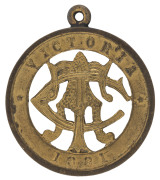 VICTORIAN AMATEUR TURF CLUB (VATC) 1881 Membership badge, engraved on reverse for "W. Watts".