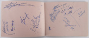 Autographs on pages removed from an autograph book; noted Faith Leech (Aust.), Steve Johnson (GB Hockey), Jose Giorgetti (Argentina, Boxing), Anita Hellstrom (Sweden, Swimming), Regine Veronnet (France, Frencing), John Goodman (Aust.), Charlie Morris (Aus - 4