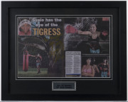 SUSIE "Q" RAMADAN: IBF World Champion signed displays (2) together with a signed Adidas boxing glove in a perspex presentation case. (3 items). - 3