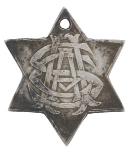 SOUTH AUSTRALIAN CRICKET ASSOCIATION: 1893-94 membership badge, endorsed "FULL MEMBER" with the number "370" on reverse.