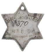 SOUTH AUSTRALIAN CRICKET ASSOCIATION: 1893-94 membership badge, endorsed "FULL MEMBER" with the number "370" on reverse.  - 2