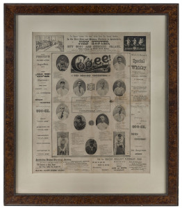 Coo-ee! The English Cricketers Broadsheet poster supplement to the "Coo-ee" engraved process, screen and letterpress, title, date “Christmas 1897” and text throughout, 66 x 54.2cm.
