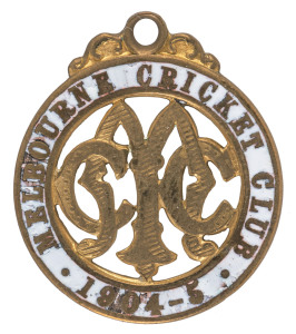 MELBOURNE CRICKET CLUB, 1904-5 membership badge, made by Stokes, No.1438.