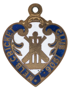 MELBOURNE CRICKET CLUB, 1906-7 membership badge, made by Stokes, No. 1772.
