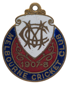 MELBOURNE CRICKET CLUB, 1907-8 membership badge, made by Bridgland & King, No. 2292.