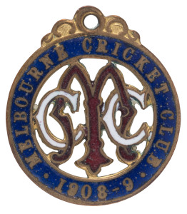 MELBOURNE CRICKET CLUB, 1908-9 membership badge, made by Stokes, No. 2531.