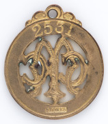 MELBOURNE CRICKET CLUB, 1908-9 membership badge, made by Stokes, No. 2531. - 2