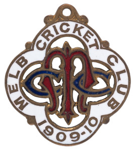 MELBOURNE CRICKET CLUB, 1909-10 membership badge, made by Stokes, No. 980.