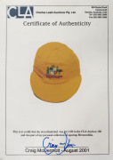 CRAIG McDERMOTT'S Australian "Baggy Gold" One-Day International Cap, with embroidered Australian Coat-of-Arms on front. With original photo CoA.&nbsp;Provenance: From the Craig McDermott Collection&nbsp;&nbsp; - 5
