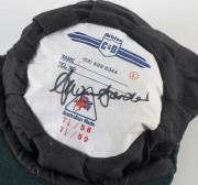ALLAN BORDER'S AUSTRALIAN "PRIME MINISTER'S XI" CRICKET CAP, green wool, embroidered "Prime Minister's XI" logo on front, Albion label inside signed "Allan Border". Superb condition. [Allan Border played in the Prime Minister's XI ten times from 1985-96, - 4