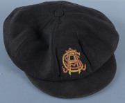CLARENCE VICTOR "CLARRIE" GRIMMETT'S SOUTH AUSTRALIAN CRICKET CAP, 1924, with the SACA emblem embroidered to front. Fine condition and attractively framed. - 3