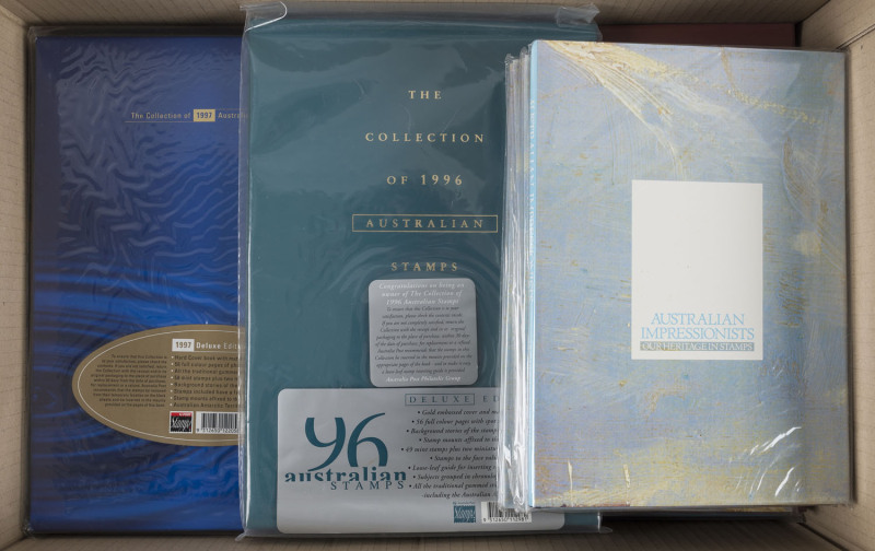 COMMONWEALTH OF AUSTRALIA: Decimal Issues: POST OFFICE YEARBOOKS: 1981, 1986, 1987, 1990, 1991, 1992, 1995, 1996 (2), 1997 (2), 1998 & 1999 editions (13 editions); also 1990-91 Frama, Booklet & Self-Adhesive yearbook, and Australian Impressionists books (