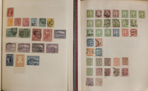 REST OF THE WORLD - General & Miscellaneous Lots: General collections in three albums mostly used with handy pickings throughout including Tasmania mint Pictorials Wmk 'TAS' 2d & 2½d and Crown/A P11 4d, WA 2d with 1899 "TPO EGF" datestamp, India 1947 3½a Flag block of 8 MUH, Israel including some 1950s tabs, other useful ranges from China, Italy, Portugal, Spain, Switzerland; also Japan 1972 & 1973 year albums. Plenty to view. (many 100s)