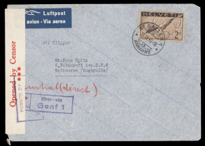 REST OF THE WORLD - General & Miscellaneous Lots: 1930s-90s Cover accumulation including Germany 1939 two covers to Jewish refugees (?) on SS Oronsay in transit to Australia, both redirected, one with Morroccan stamp added at Tangier, China 1939 Kunming to Chinese Embassy London, 1940s-70s inwards covers to Australia including 1940 from Uruguay censored on arrival and re-directed, 1940 clipper mail from Switzerland with 2f Air solo, Germany 1952 large piece with better commemorative issues, oth