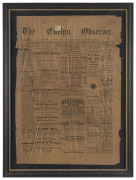 VICTORIA - Postal History: Framed (220x292mm) copy of the Evelyn Observer (Feb 3, 1893, faults) with faded &frac12;d pink tied by discernible strike of BN '328', adjacent is a largely fine strike of unframed 'YARRA GLEN/FE6/93' datestamp; lots of interesting ar