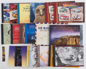 COMMONWEALTH OF AUSTRALIA: Booklets: Prestige Booklet Selection including 2002 Namatjira, 2003 Rugby World Cup, 2010 Melbourne Cup, Burke & Wills, 2014 First Airmail, 2015 Lighthouses, 2016 Fruit Labels, Owls; odd duplicate, original issue cost: $320+. (24)