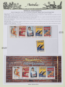 COMMONWEALTH OF AUSTRALIA: Decimal Issues: Mostly 1980-2000s fragmentary array on Seven Seas hingeless album pages, with M/Ss, sheetlets, International Stamps, se-tenant blocks and some booklets; higgledy-piggledy presentation with many pages out of sequence; FV: $900+. (100s)