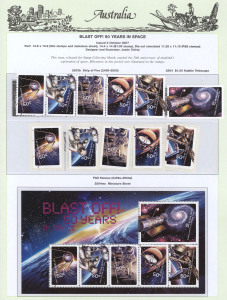 COMMONWEALTH OF AUSTRALIA: Decimal Issues: 2007(Jan) -2008(Dec) collection in Seven Seas hingeless album with M/Ss, International Stamps, se-tenant blocks, peel-and-sticks, and booklets; approximately 90% complete for period, total face value, $600+. Thematically appealing. (100s)