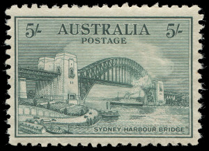 COMMONWEALTH OF AUSTRALIA: Other Pre-Decimals: 1932 (SG.141-44) Sydney Harbour Bridge 2d (both) to 5/- set, well centred, fresh MUH, Cat.$1500+.