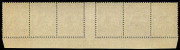 COMMONWEALTH OF AUSTRALIA: Kangaroos - Small Multiple Watermark: 6d Chestnut Ash N over A imprint strip of 6, mild uniformly toned gum, well centred with full perfs, MLH, BW:22(4)z - $400 (as an imprint block of 4). - 2