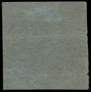 COMMONWEALTH OF AUSTRALIA: Kangaroos - First Watermark: 3d Die I Imperforate Plate Proof in black on ungummed, unwatermarked, blue wove paper marginal example with jubilee line at left, an almost complete impression without the usual creasing. Brusden Whi - 2