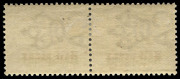 WESTERN AUSTRALIA: 1895 (SG.111b) Surcharged in red and in green 'Half-penny' on 3d red-brown pair, very fine MLH. Elusive multiple, advertised retail $550. - 2
