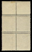 SOUTH AUSTRALIA: 1906 (SG.295) Crown over A 2d bright violet BW:S9 marginal block of 4 showing horizontal Double perfs on all units, mild gum crease right side units, hinged in upper margin only, stamps fresh MUH. Rare variety on this issue, not recorded - 2