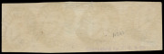 VICTORIA: 1854-57 (SG.27a) Campbell & Fergusson 1d dull rose-red strip of 4, few aeration holes consistent with C&F printings, complete close to large margins, wonderful original colour, neatly applied barred oval '2' cancels of GEELONG, HG&Co expertisin - 2