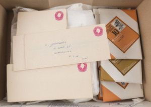 COMMONWEALTH OF AUSTRALIA: General & Miscellaneous: 1970s-95s decimal PSEs accumulation with heavy duplication, apparently equal split between unused and FDI use, values from 7c to 45c, all bundled in tissue paper in five cartons. Very fine condition, and enticingly estimated as there will be some 'postage' value. (many 100s).