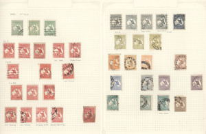 COMMONWEALTH OF AUSTRALIA: General & Miscellaneous: 1913-40s Collection with Roos 1st Wmk to 2/- (perf 'OS'), 3rd Wmk 10/- perf 'OS' CTO (2) plus 1/- Die IIB '1' for I in 'SHILLING' , SMult 6d to 2/- mint, CofA to 5/- (3, one CTO) including 2/- Chopped neck mint, KGV Heads Single Wmk to 1/4d with 1d red & 1½d red listed flaws including mint 1½d block of 6 with two varieties,1d red Die III mint, SMult P13½x12½ to 1/4d x3 with 4½d Die II CTO, CofA 1/4d mint; plenty more pickings, condition variab