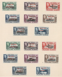 REST OF THE WORLD - General & Miscellaneous Lots: Falklands to Guyana British Commonwealth Collection with Falklands including KGVI 1938-50 to mint & used 2/6d and 5/-, QEII 1952 to 5/-, 1960 Birds to 5/-, Dependencies KGVI 1944 sets complete and 1968 'T