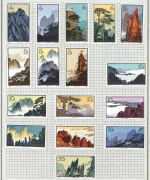 CHINA - Peoples' Republic of China: 1960-71 mostly mint sets mounted on album pages including 1960 Chrysanthemums (Cat. &pound;500), 1962 Mei Lan-fang mint (Cat. &pound;1100) & CTO, 1963 Giant Pandas, Butterflies (some toning) & Monkeys, Hwangshan Landscapes (Cat. - 3