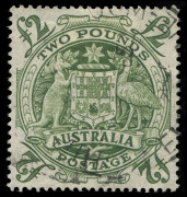 COMMONWEALTH OF AUSTRALIA: Other Pre-Decimals: 1948-56 (SG.224da) &pound;2 Arms variety Roller flaw [Sh? 4,5/1] BW:271d, early state of the flaw with light impression, very fine used, Cat.$325.